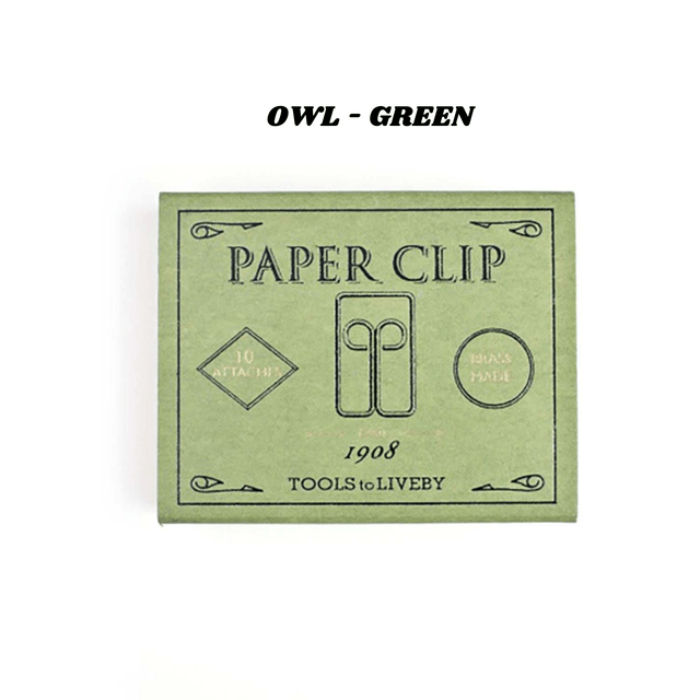 Tools To Liveby Accessori Owl .- Green Paper Clip Brass