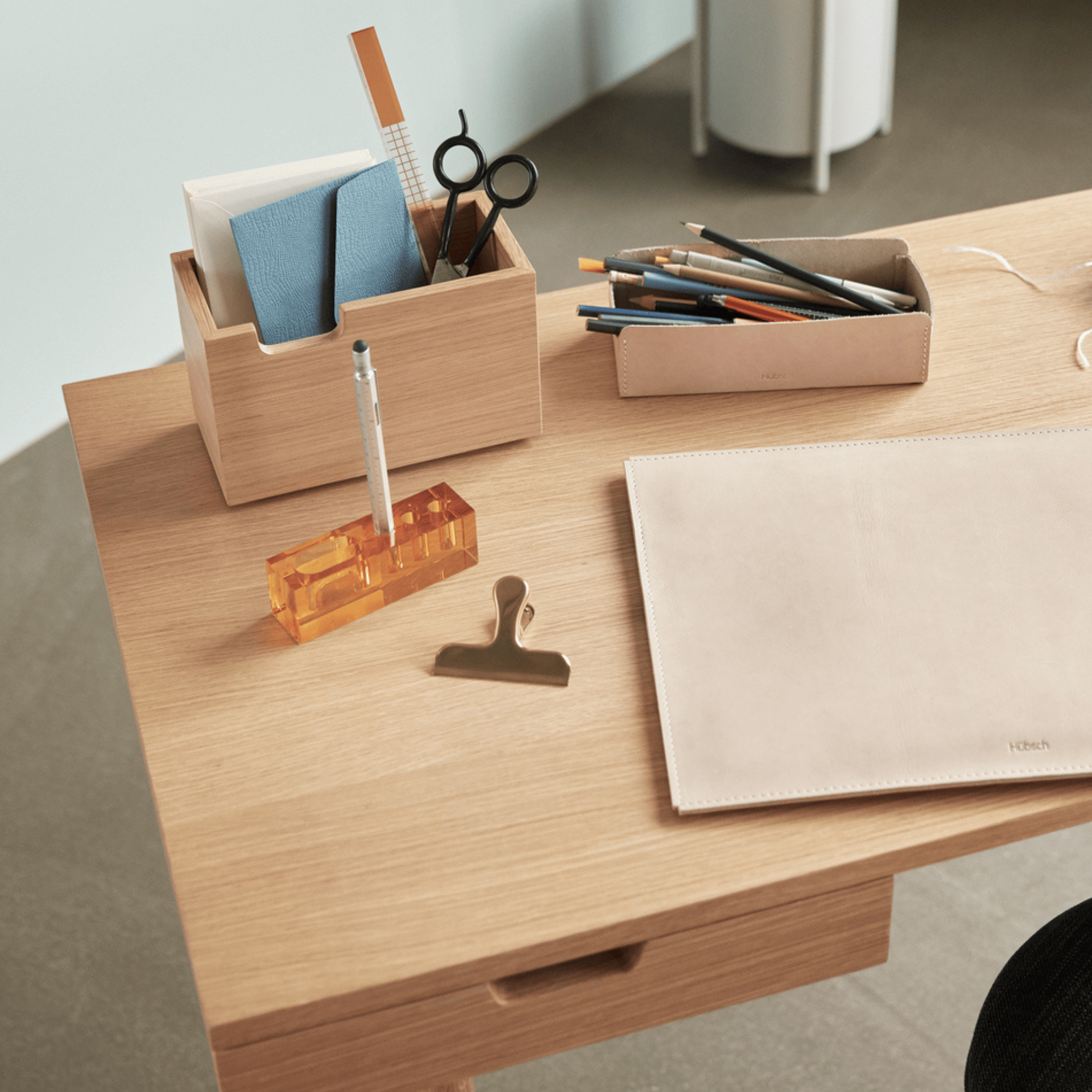 Hübsch Accessori per la scrivania Blok Organiser Yellow