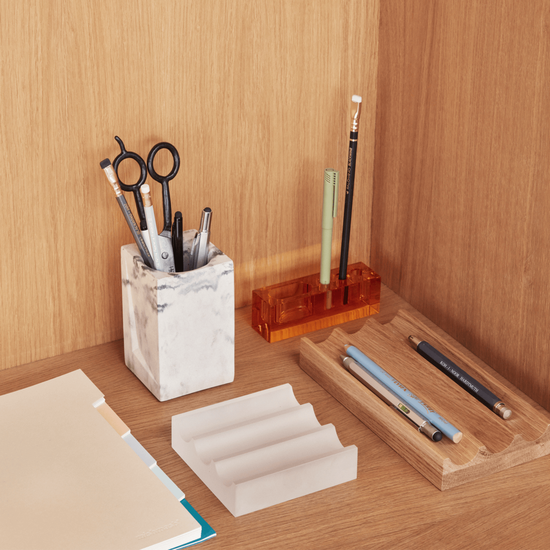 Hübsch Accessori per la scrivania Blok Organiser Yellow