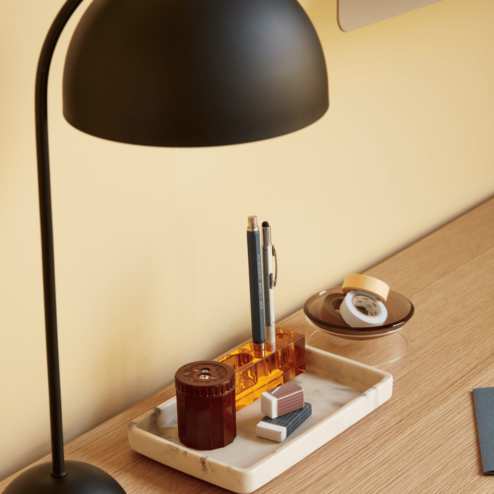 Hübsch Accessori per la scrivania Blok Organiser Yellow