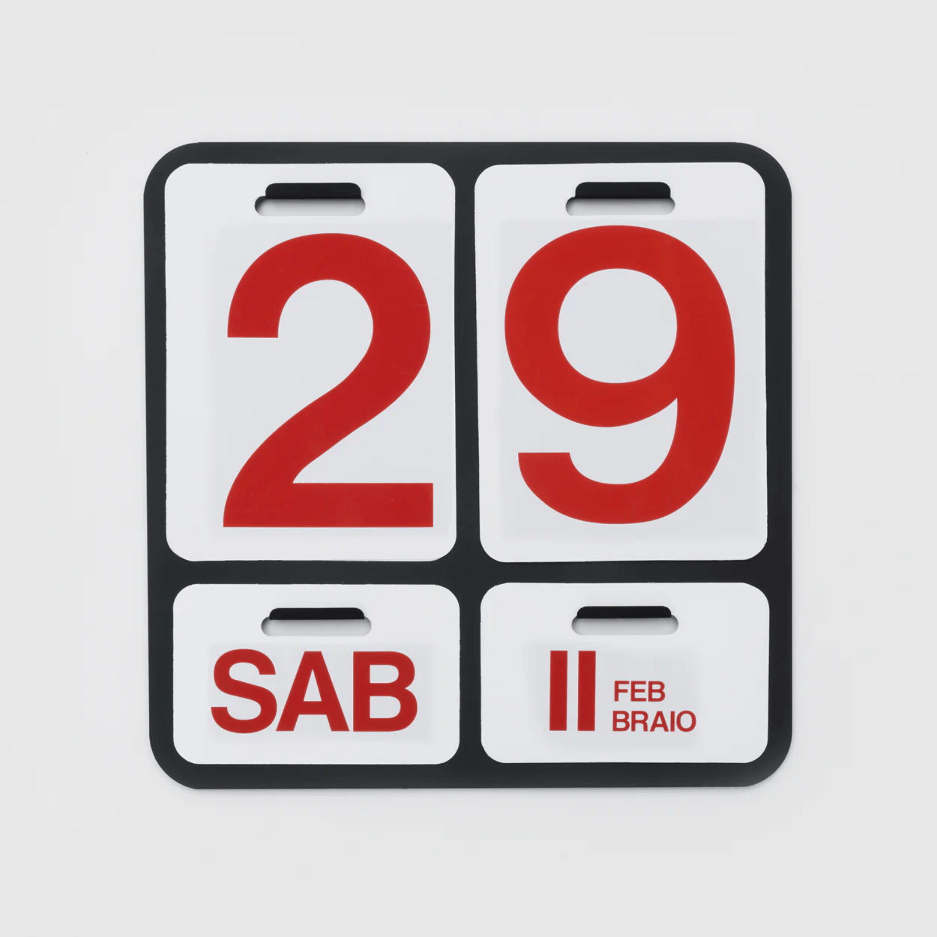 Danese Milano Accessori per la scrivania NERO/ROSSO Formosa Calendario - Enzo Mari 1963