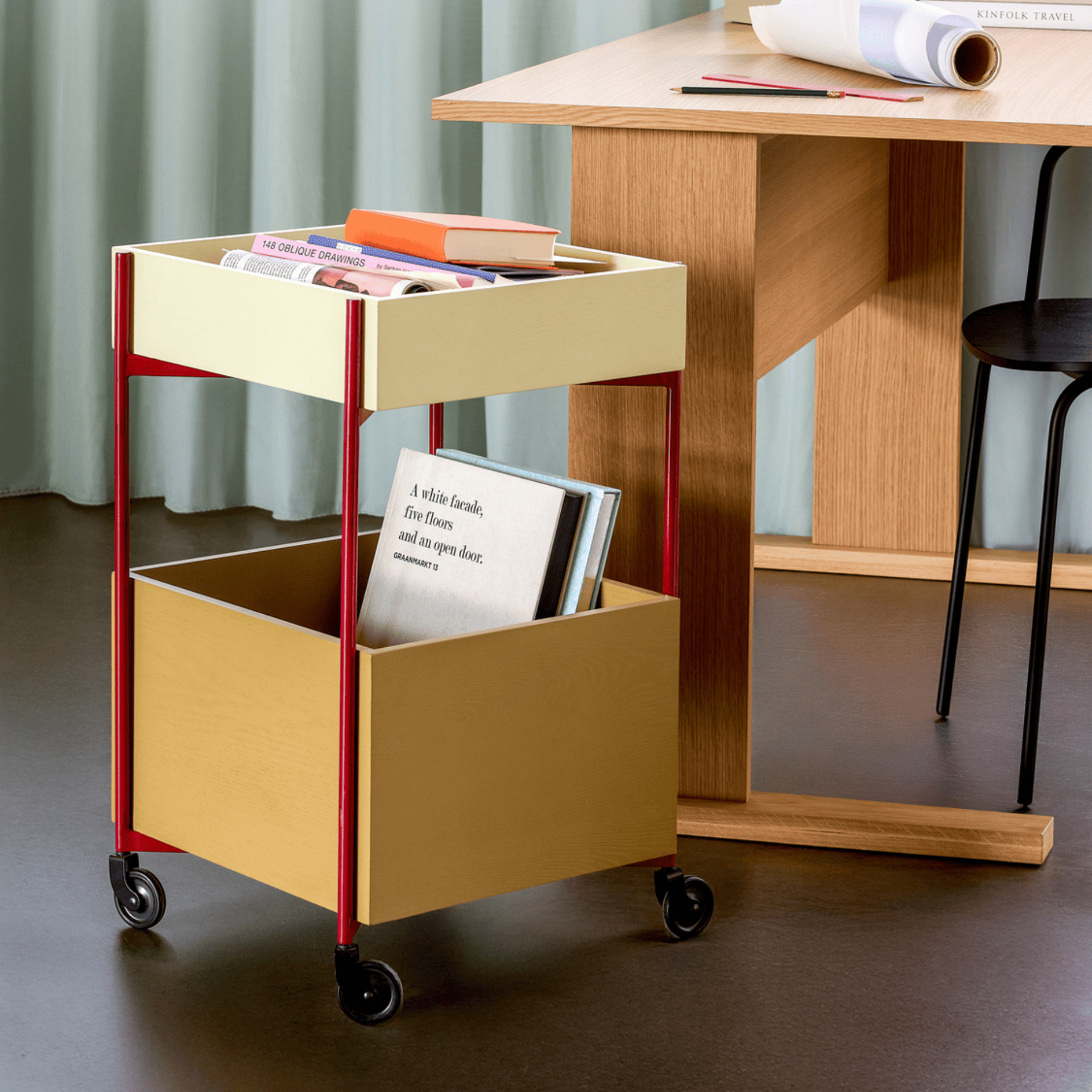 Hübsch Accessori per la scrivania Fresh Trolley Multicolour
