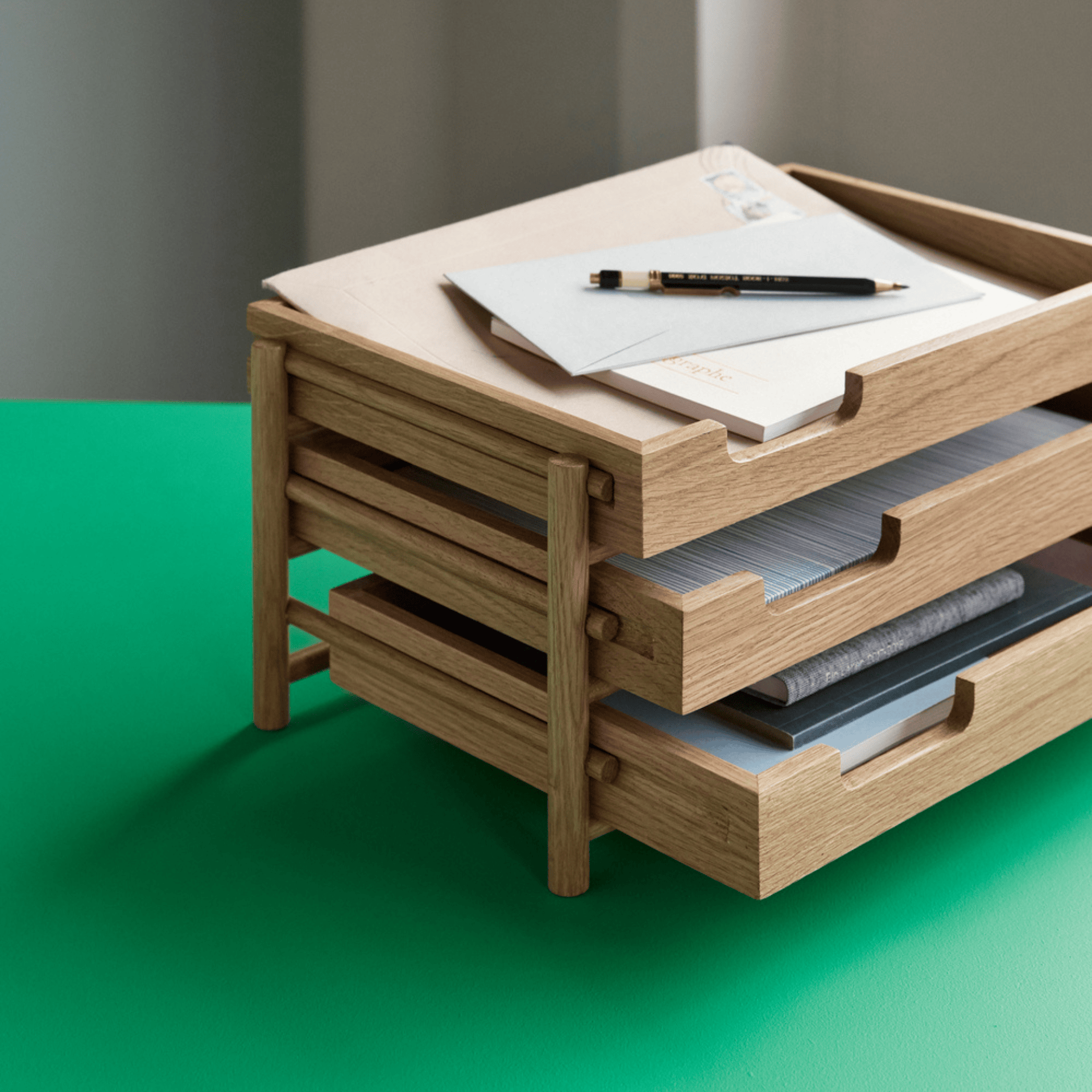 Hübsch Accessori per la scrivania Note Letter Tray Natural