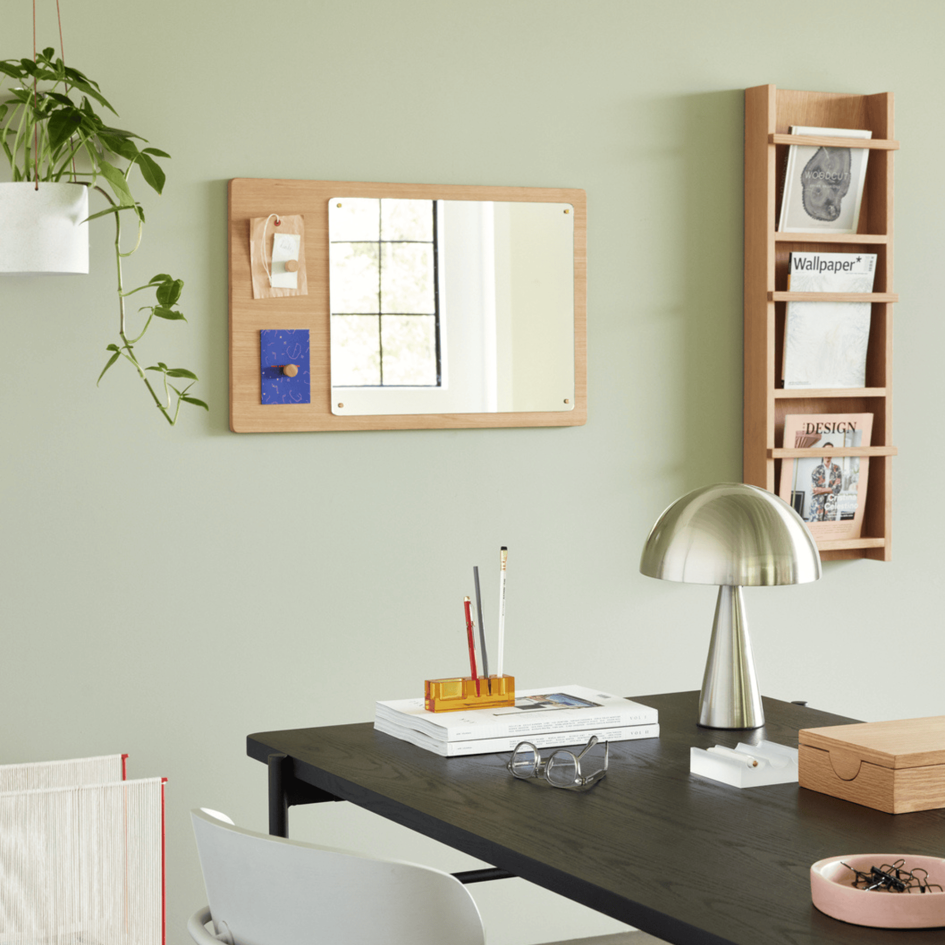 Hübsch Accessori per la scrivania Wave Organiser Frosted
