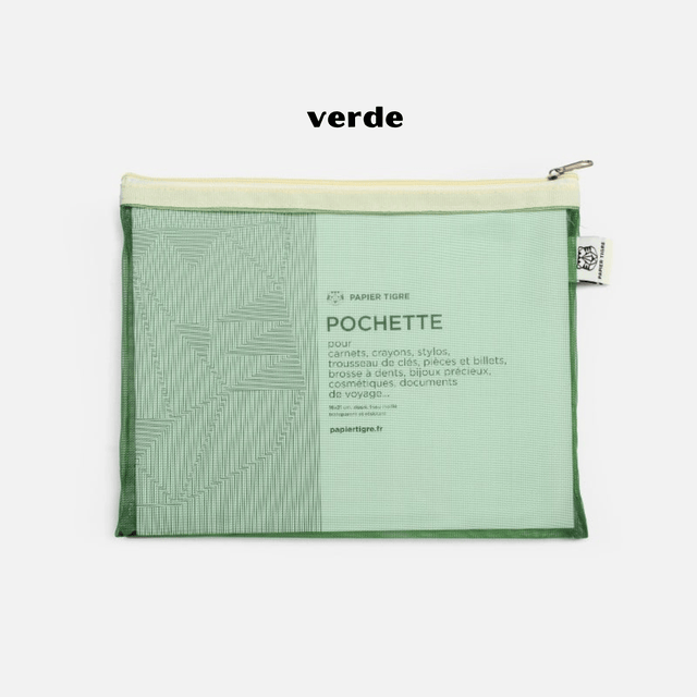 Papier Tigre Accessori Verde Pochette Medium Papier Tigre