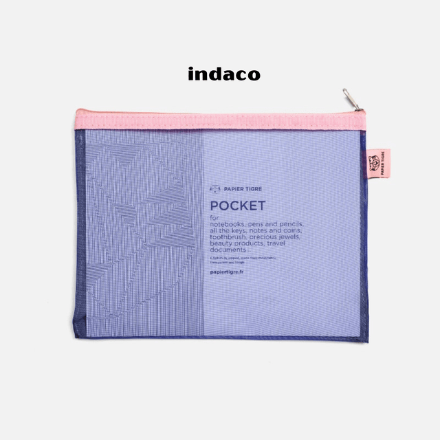 Papier Tigre Accessori Indaco Pochette Medium Papier Tigre