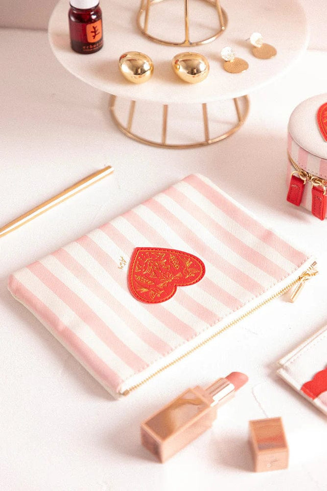 All The Way To Say Accessori Pochette Pink Stripes