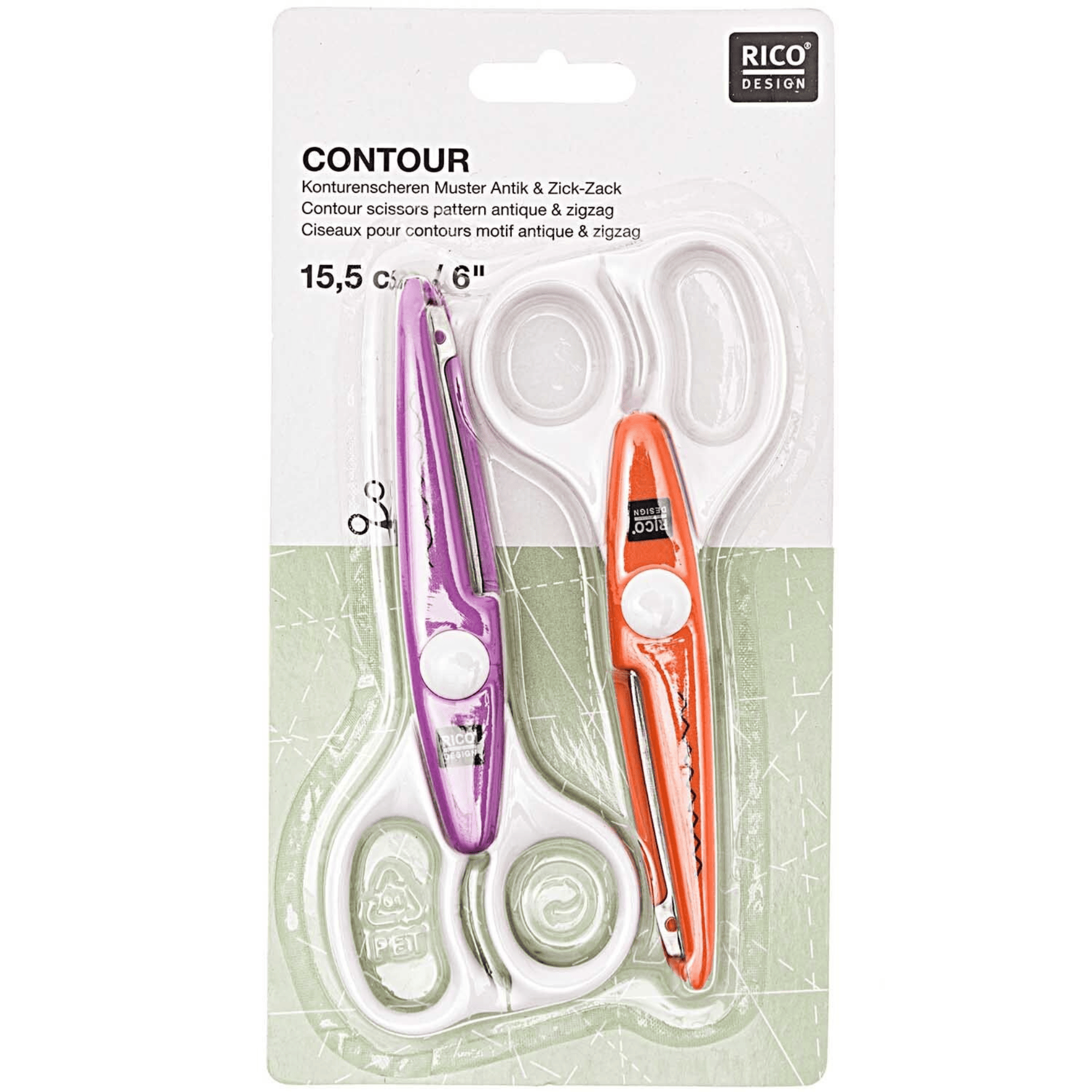 Rico Design Accessori Set di Forbici da contorno Antique & Zigzag