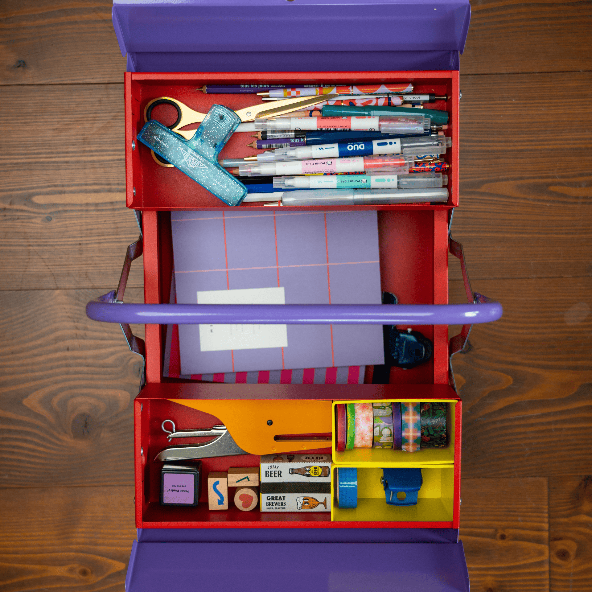 SayPaper Accessori Toolbox Officina - RED MATTE/LILLA