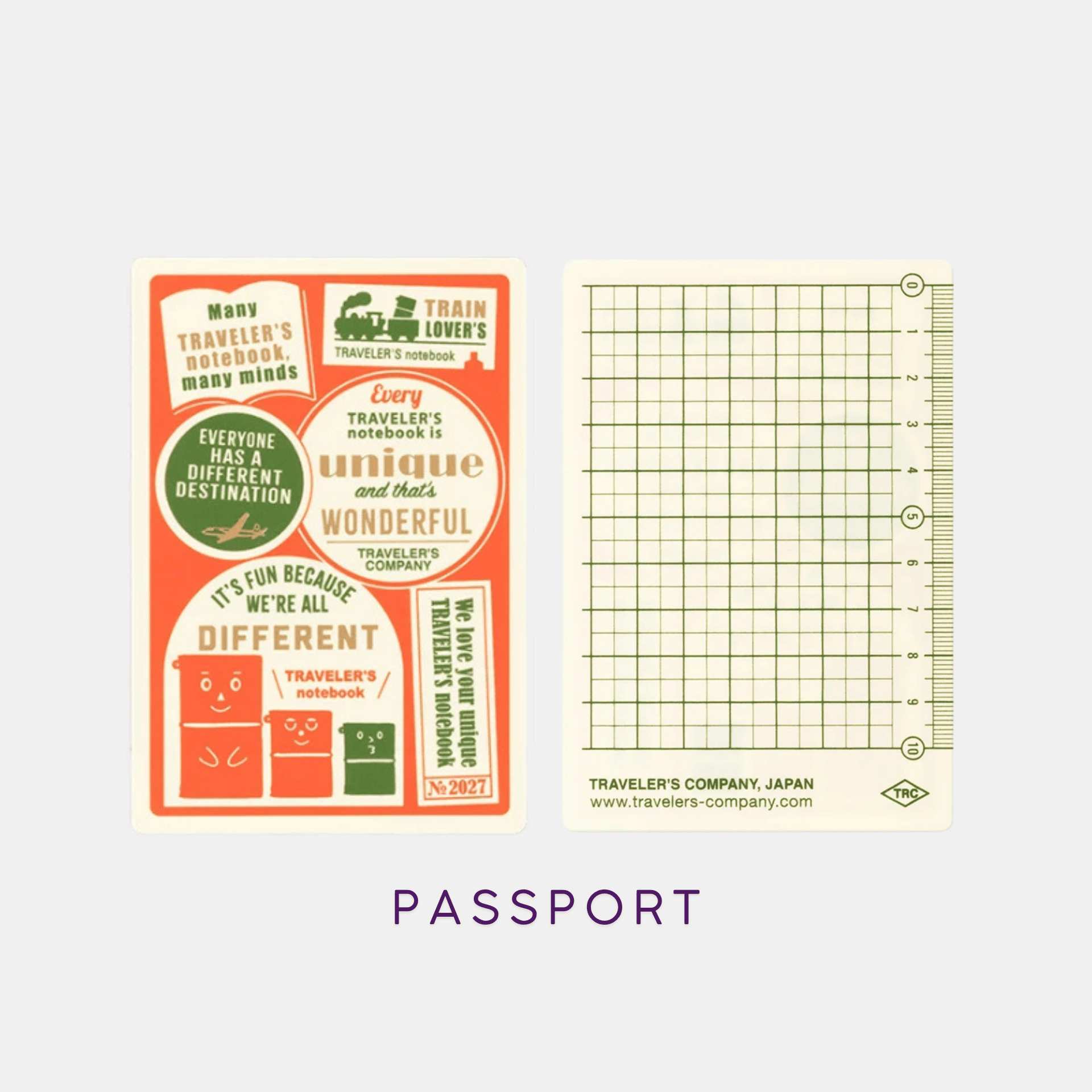 Traveler's Company Japan Accessori PASSPORT Traveler's Notebook Plastic Sheet 2027 - Edizione Limitata
