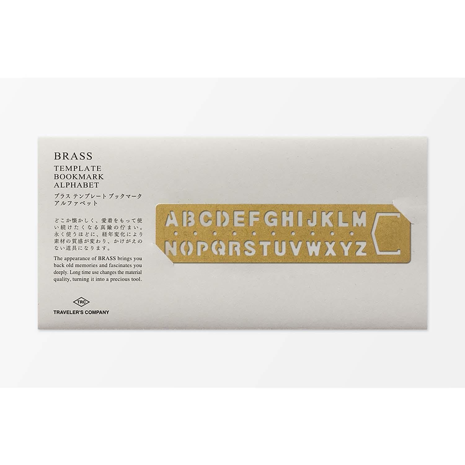 Traveler's Company Japan Accessori TRC BRASS Template Bookmark Alphabet