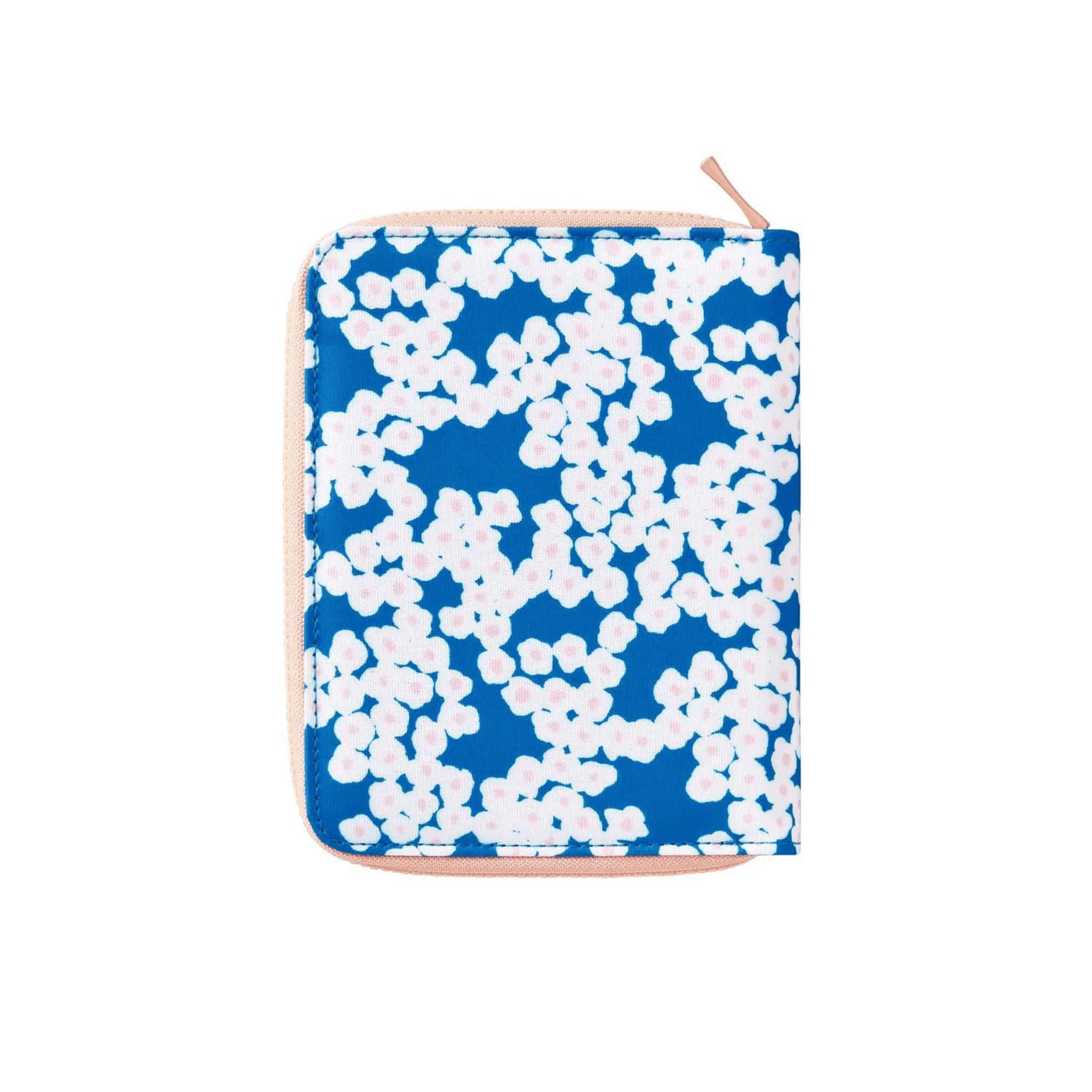 King Jim Hitotoki Accessori Zippered Cloth Cover Passport size - Flower
