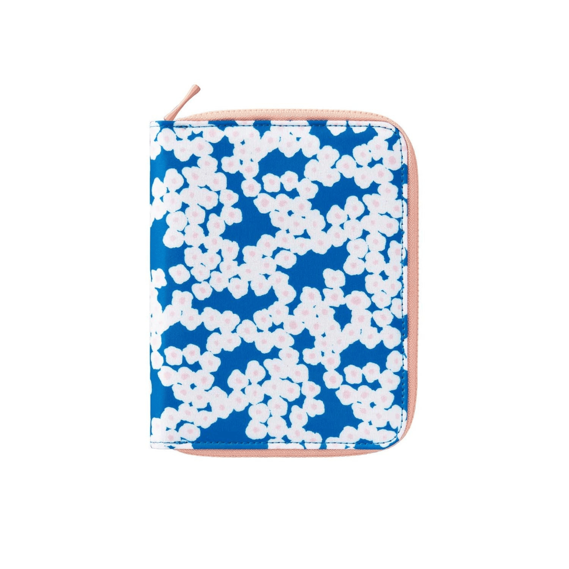 King Jim Hitotoki Accessori Zippered Cloth Cover Passport size - Flower