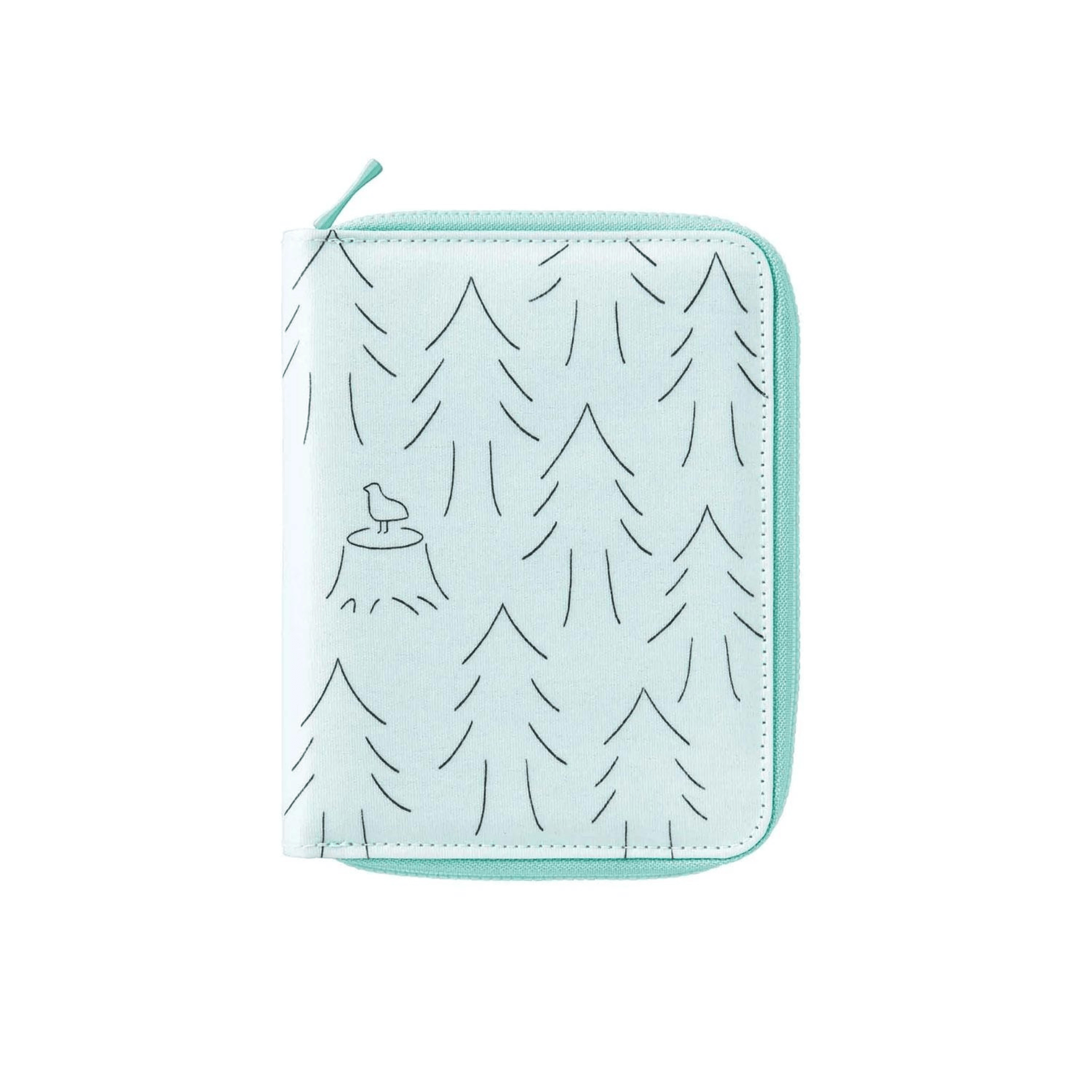 King Jim Hitotoki Accessori Zippered Cloth Cover Passport size - Forest