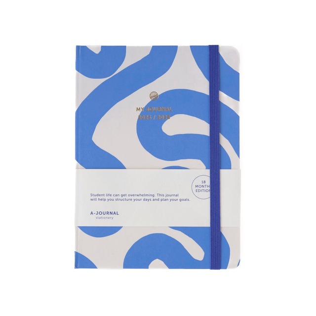 A-Journal Agenda Agenda 2025-2026 Flow Blue - 18 mesi
