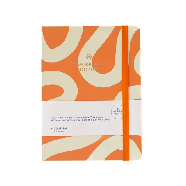 A-Journal Agenda Agenda 2025-2026 Flow Orange - 18 mesi