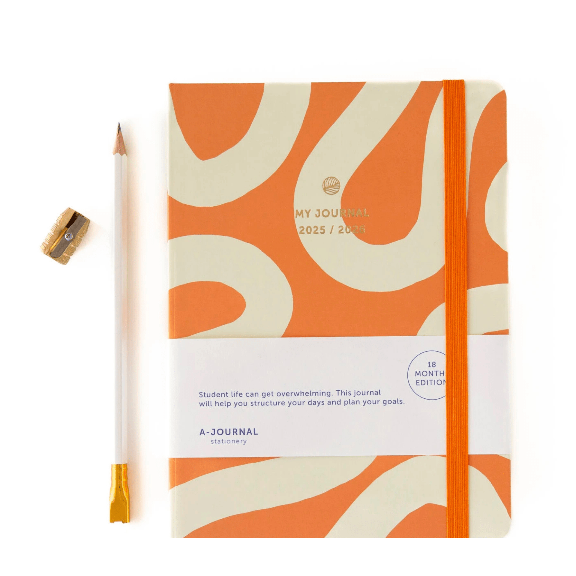 A-Journal Agenda Agenda 2025-2026 Flow Orange - 18 mesi