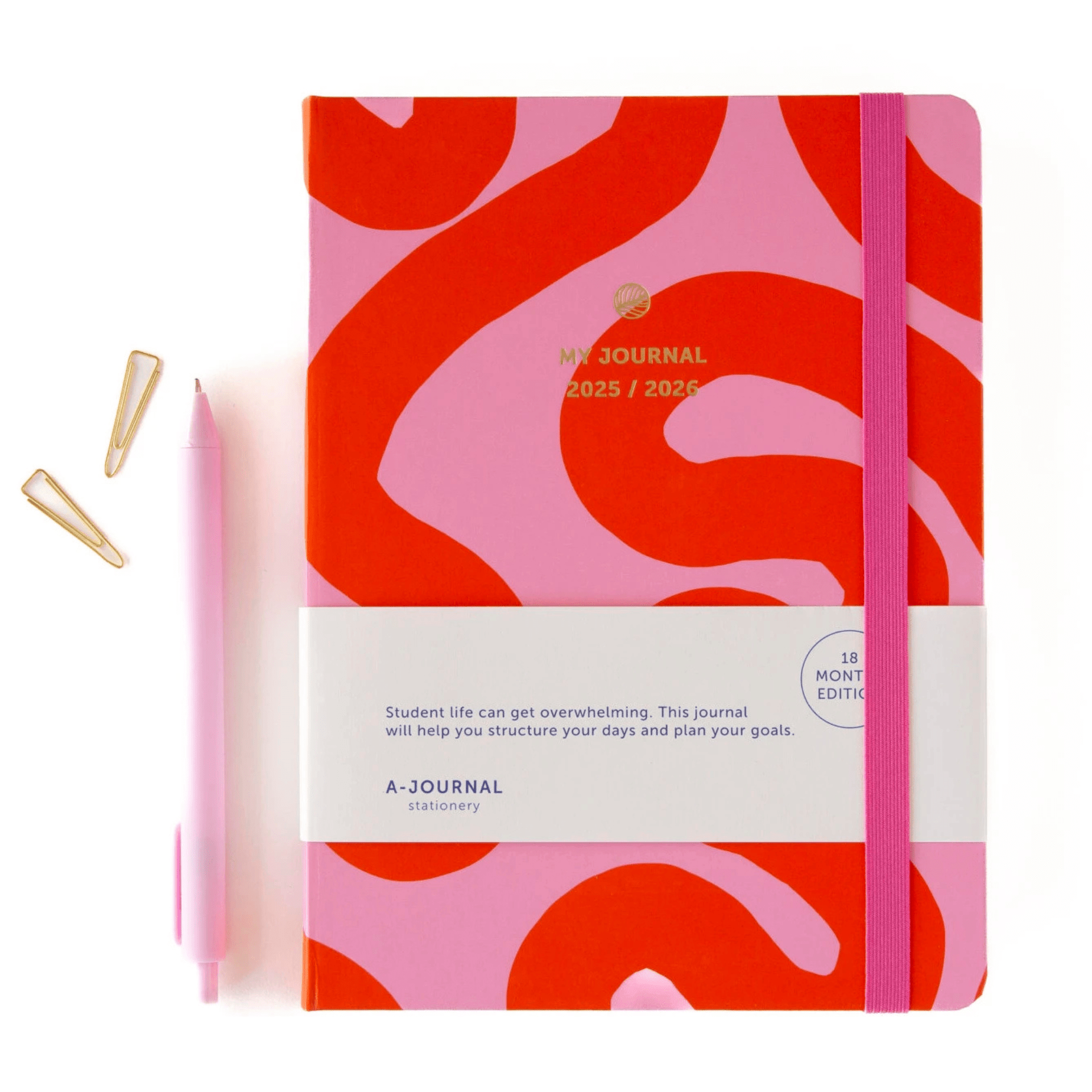 A-Journal Agenda Agenda 2025-2026 Flow Pink - 18 mesi