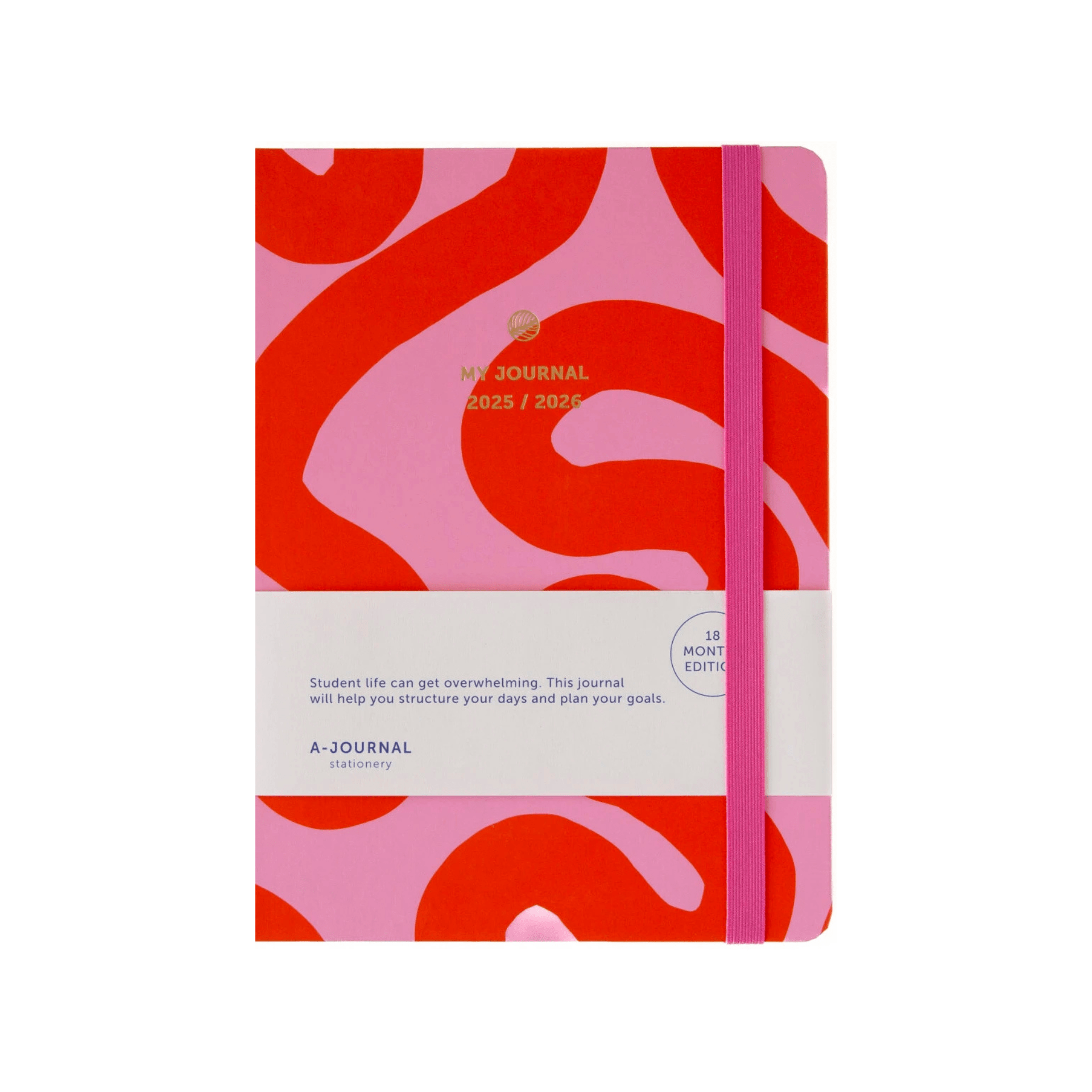 A-Journal Agenda Agenda 2025-2026 Flow Pink - 18 mesi