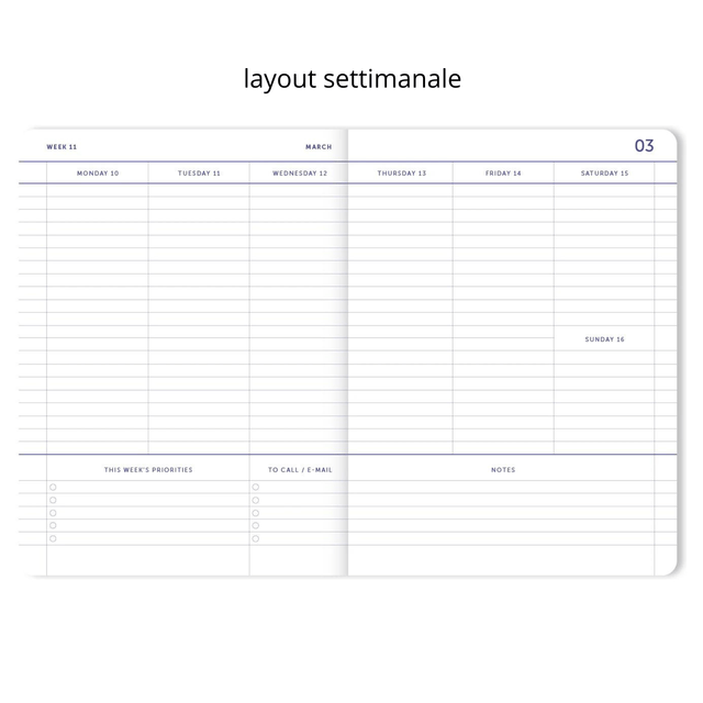 A-Journal Agenda Agenda 2025-2026 Lavender Blue - 18 mesi