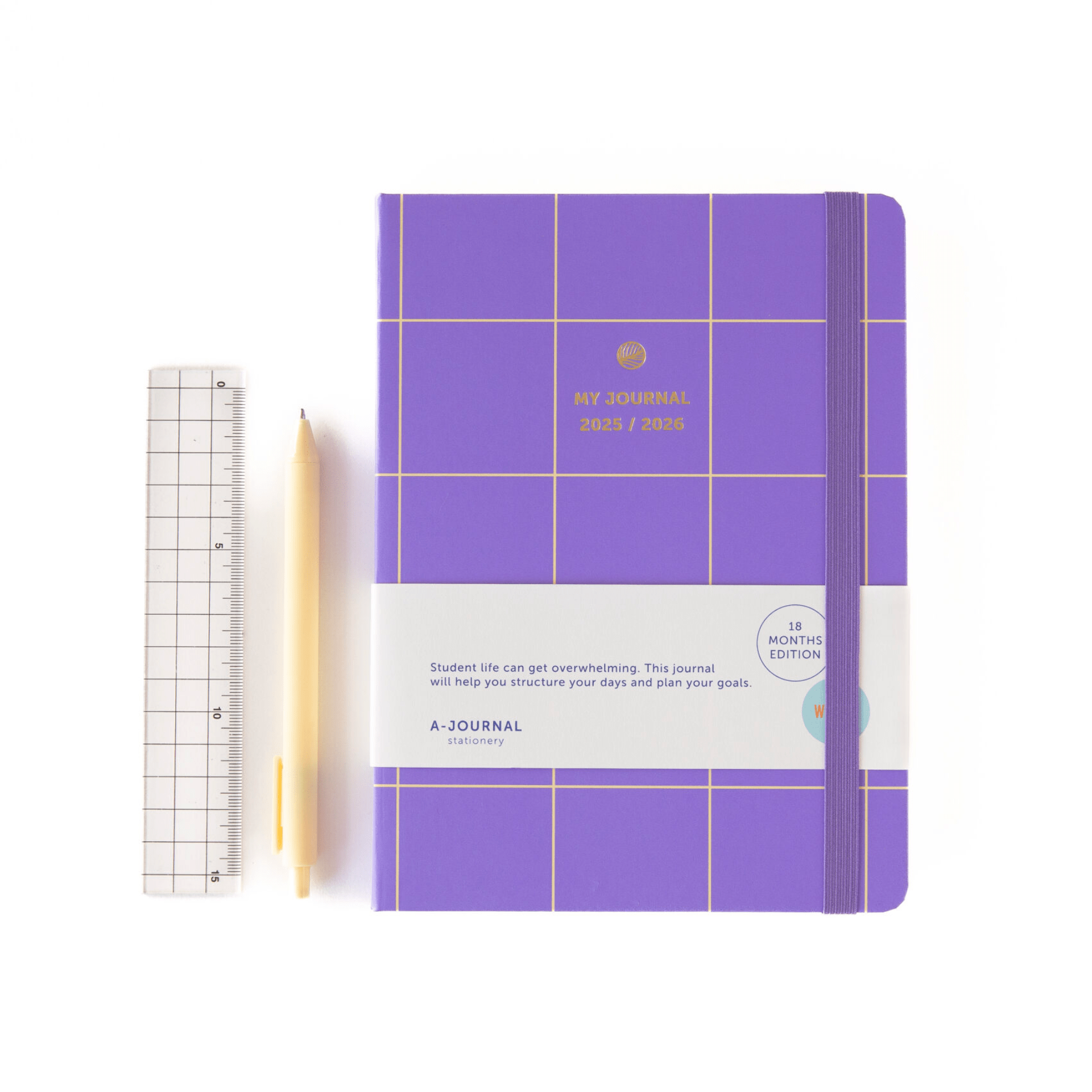 A-Journal Agenda Agenda 2025-2026 Lilac Checkered - 18 mesi