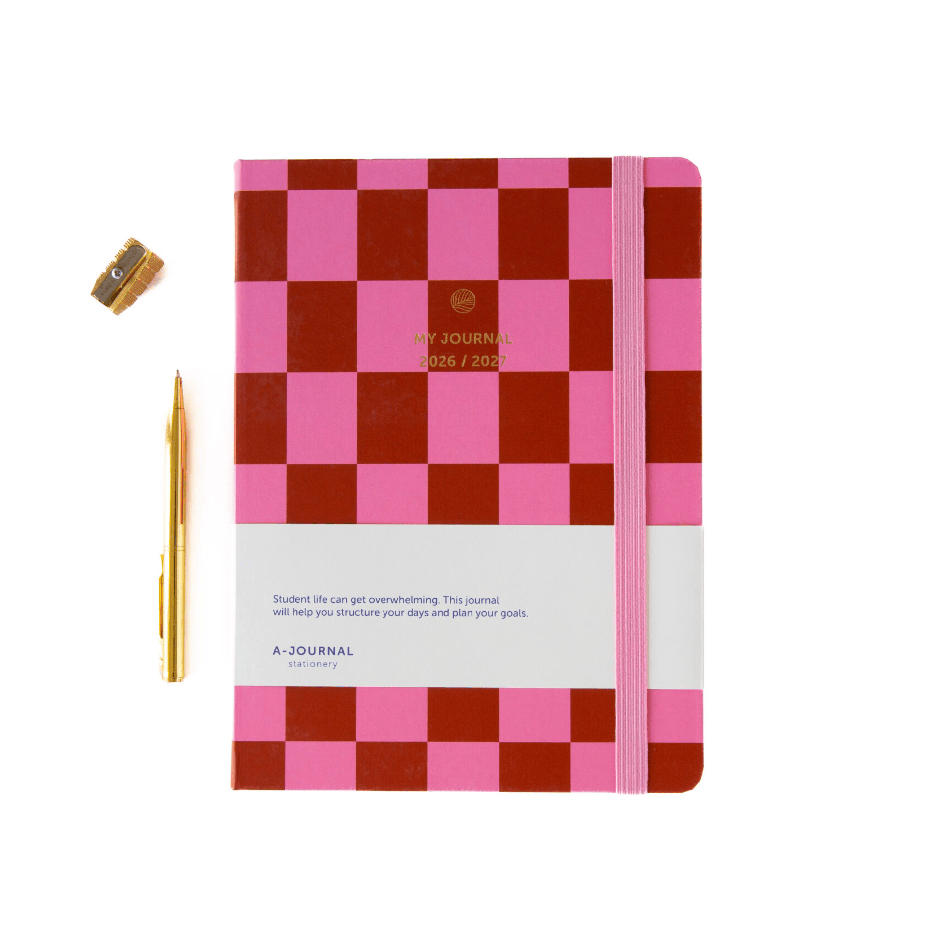 A-Journal Agenda Agenda 2026/2027 - 12 mesi - Checkered Pink