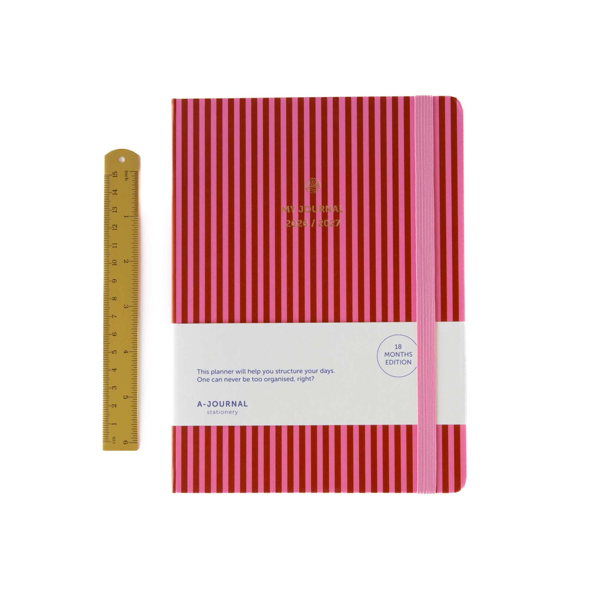 A-Journal Agenda Agenda 2026/2027 - 18 mesi - Stripe Pink