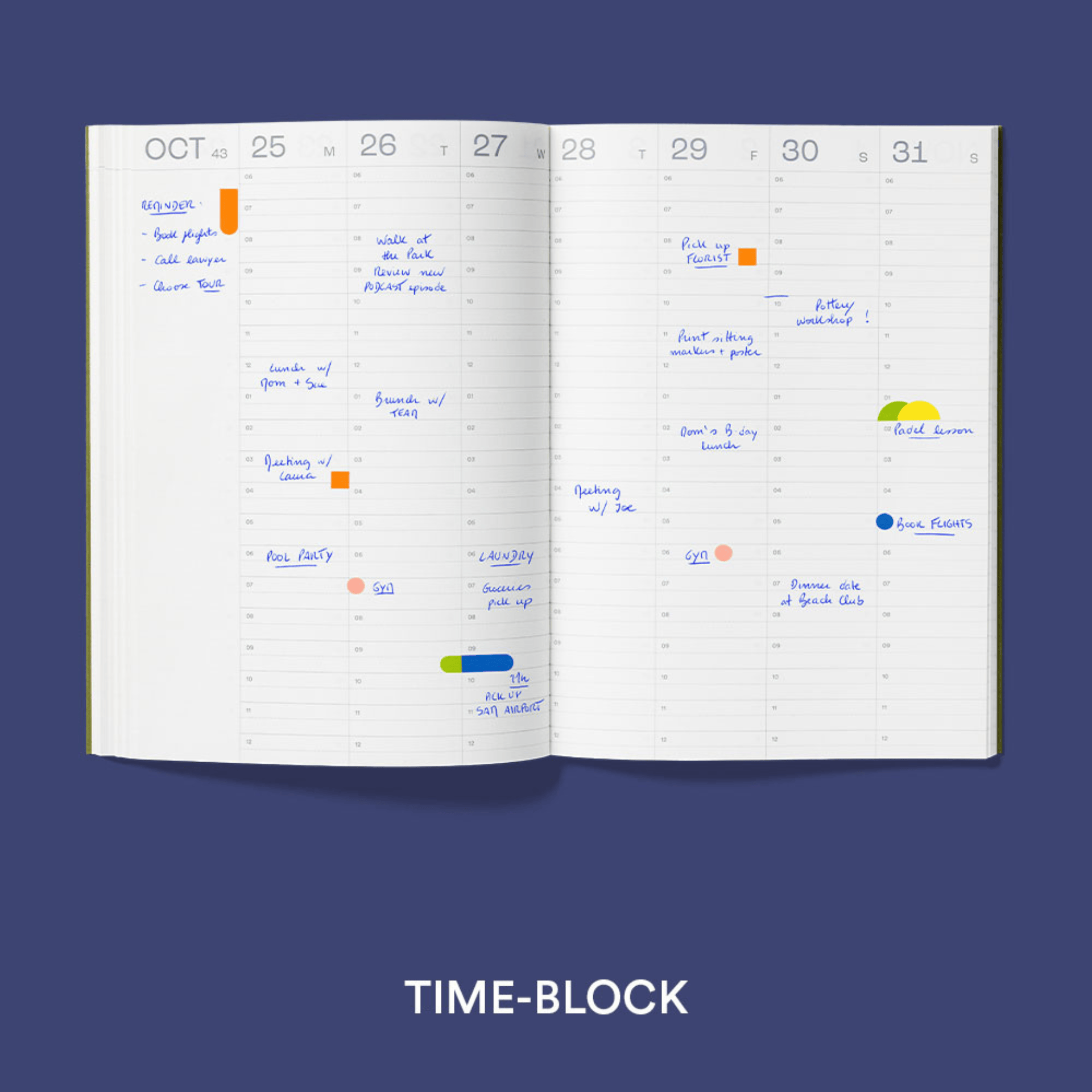 Mishmash Agenda TIME BLOCK Agenda 2027 Midnight Blue con cover