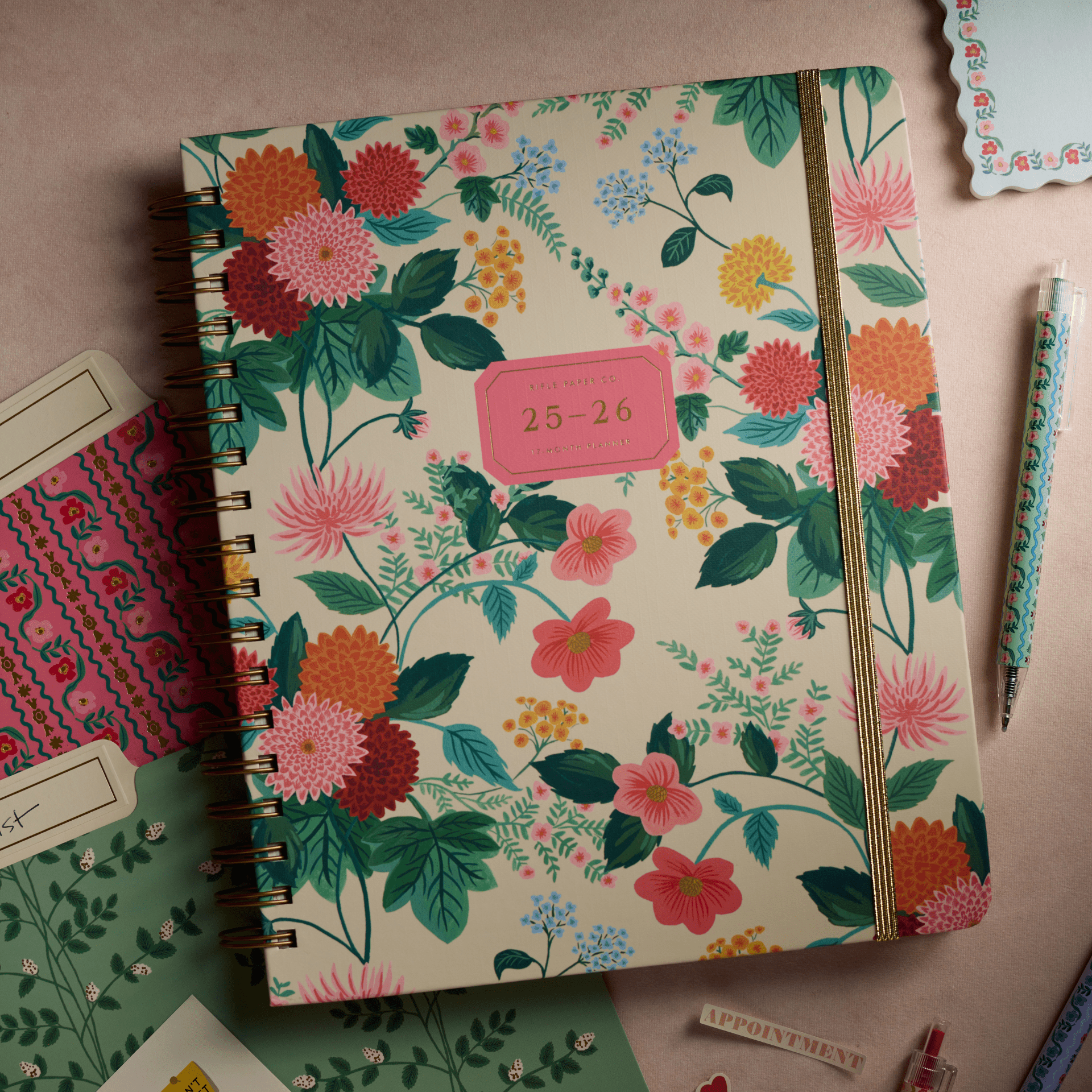 Rifle Paper Agenda Agenda Accademica 2025-2026 Dahlia