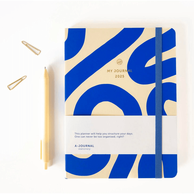 A-Journal Agenda Agenda Diary 2025 Flow Blue