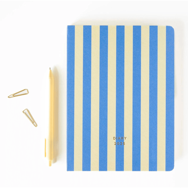 A-Journal Agenda Agenda Diary 2025 Stripes Blue