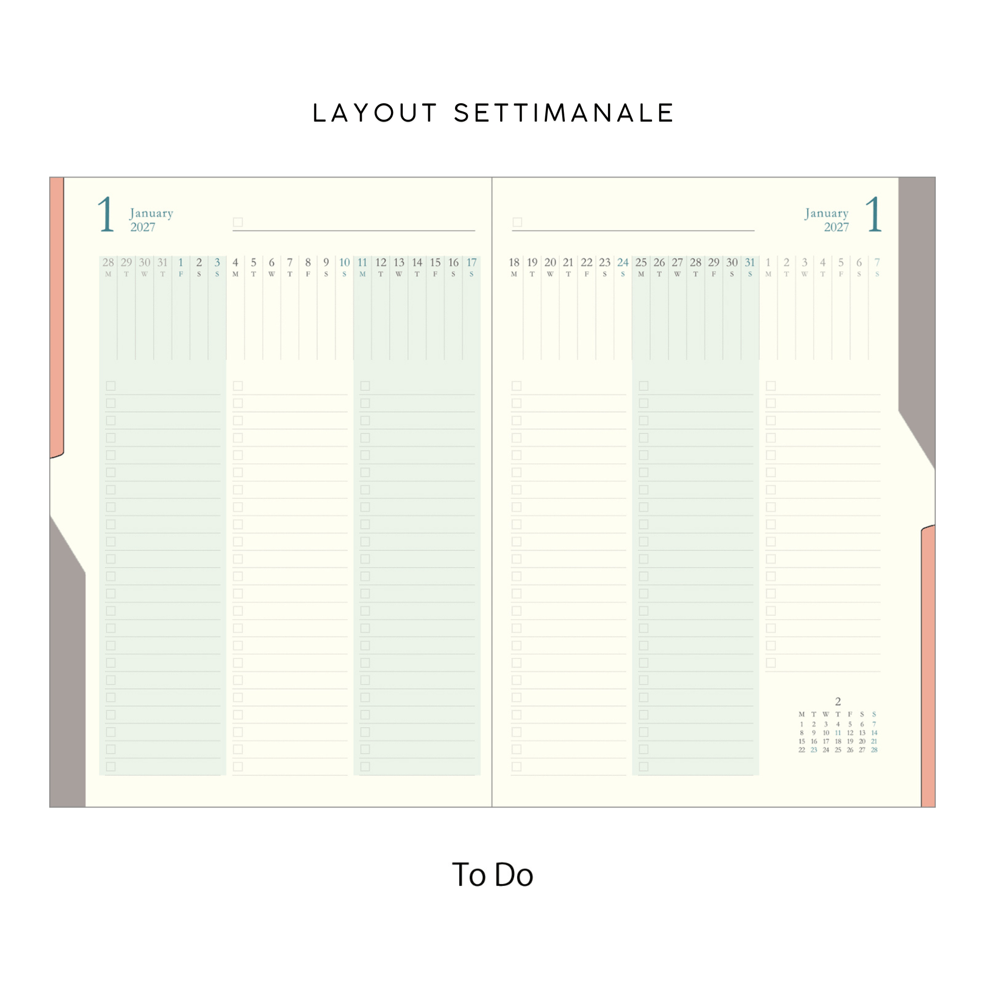 Midori Agenda Agenda Double Schedule B6 2027 - Midori