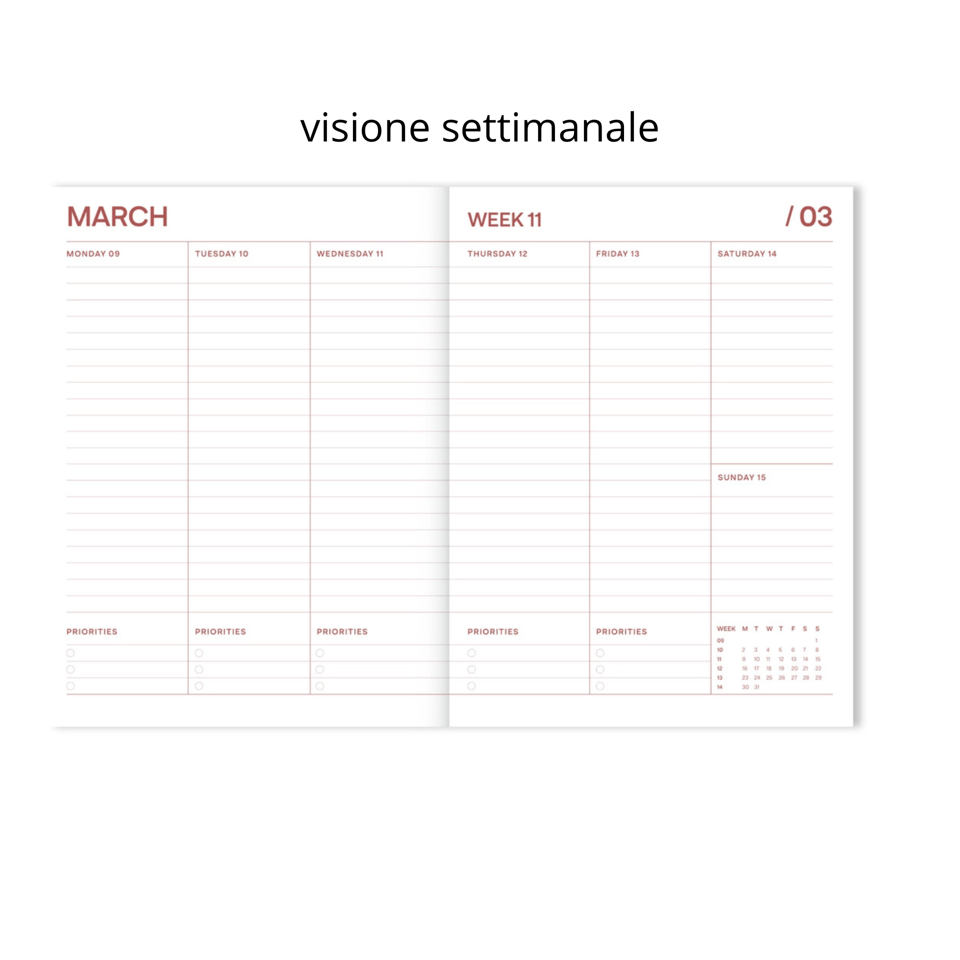 A-Journal Agenda Agenda Fabrique 2025-2026 Birds - 12 mesi