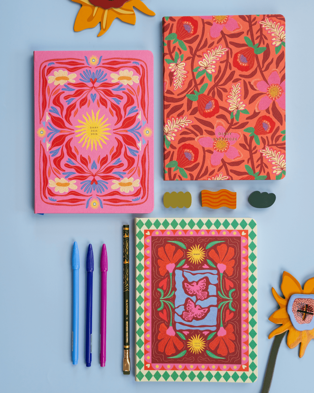 A-Journal Agenda Agenda Fabrique 2025-2026 Flowers Coral - 12 mesi