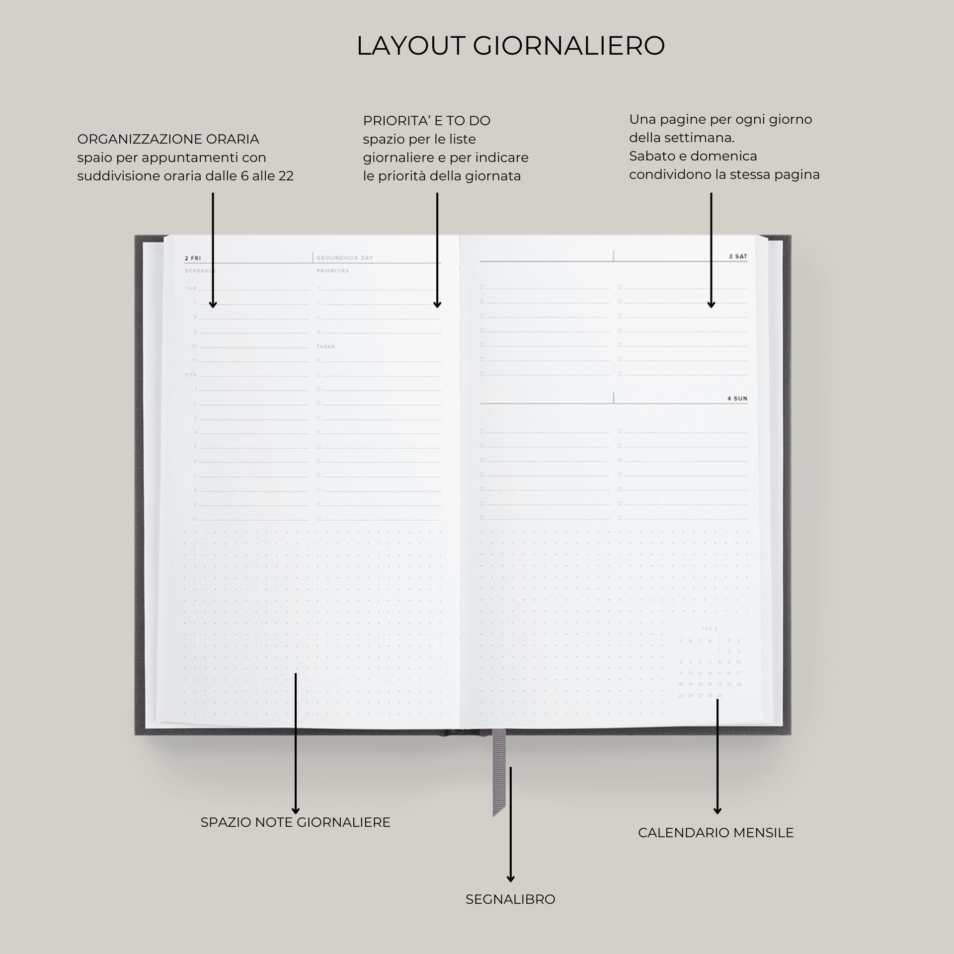 Appointed Agenda Agenda Giornaliera 2026 - Natural Linen