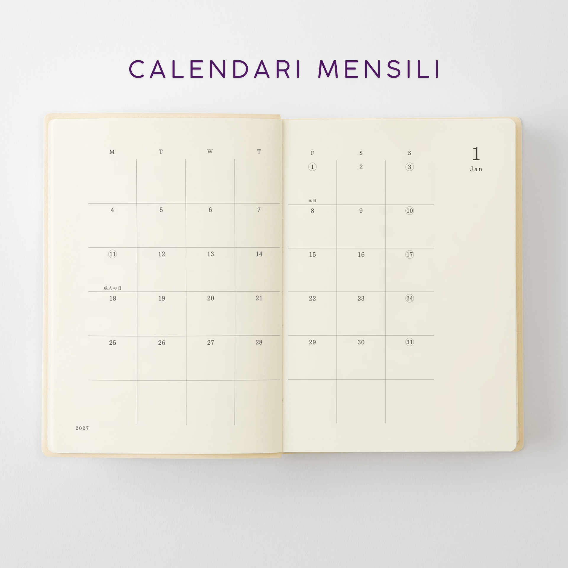 Midori Agenda Agenda MD Notebook Diary 2027 - 1 Day 1 Page A6