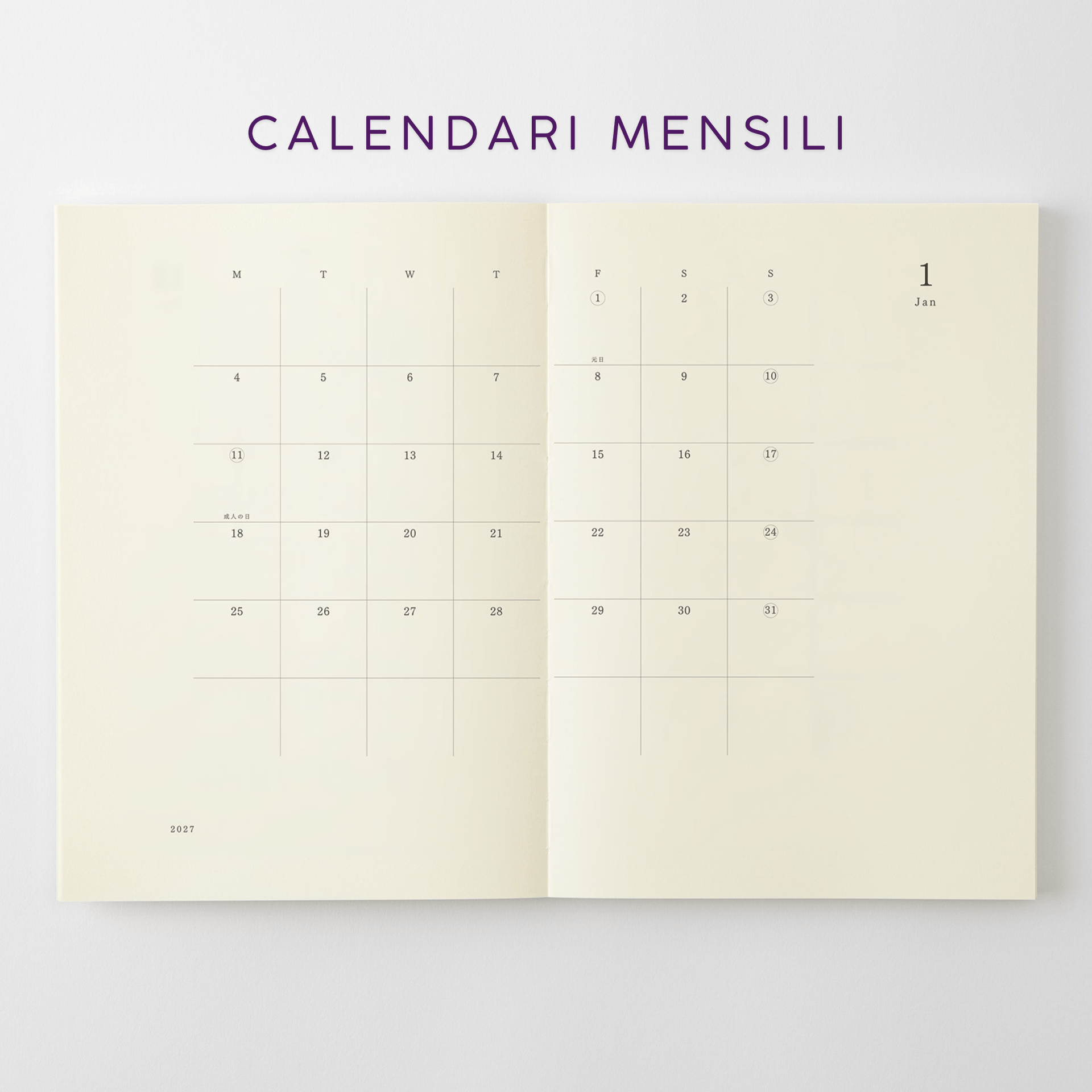 Midori Agenda Agenda MD Notebook Diary 2027 - Weekly A5