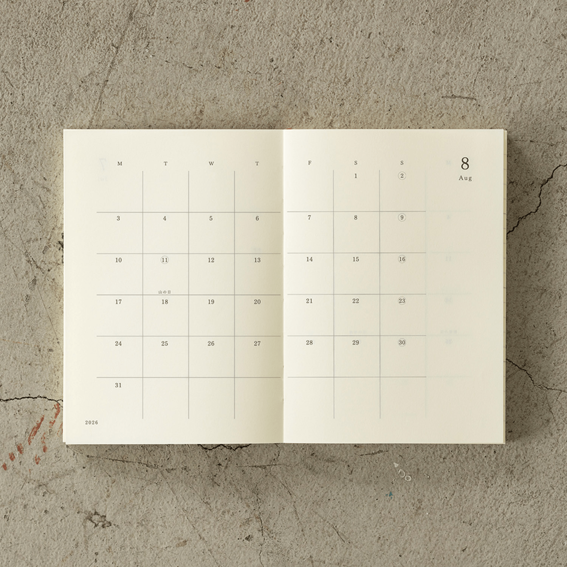 Midori Agenda Agenda MD Paper Notebook Diary 2026 Weekly A6