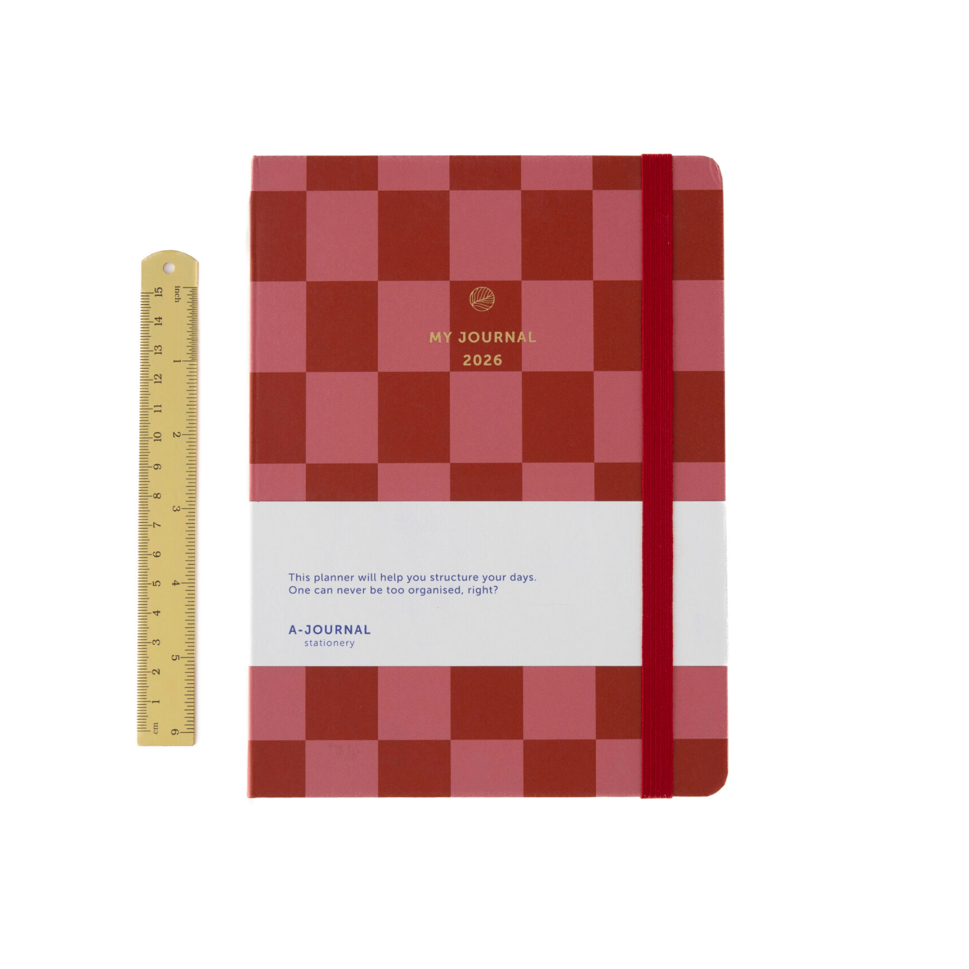 A-Journal Agenda CHECKERED RED PINK Agenda My Journal 2026 - Checkered
