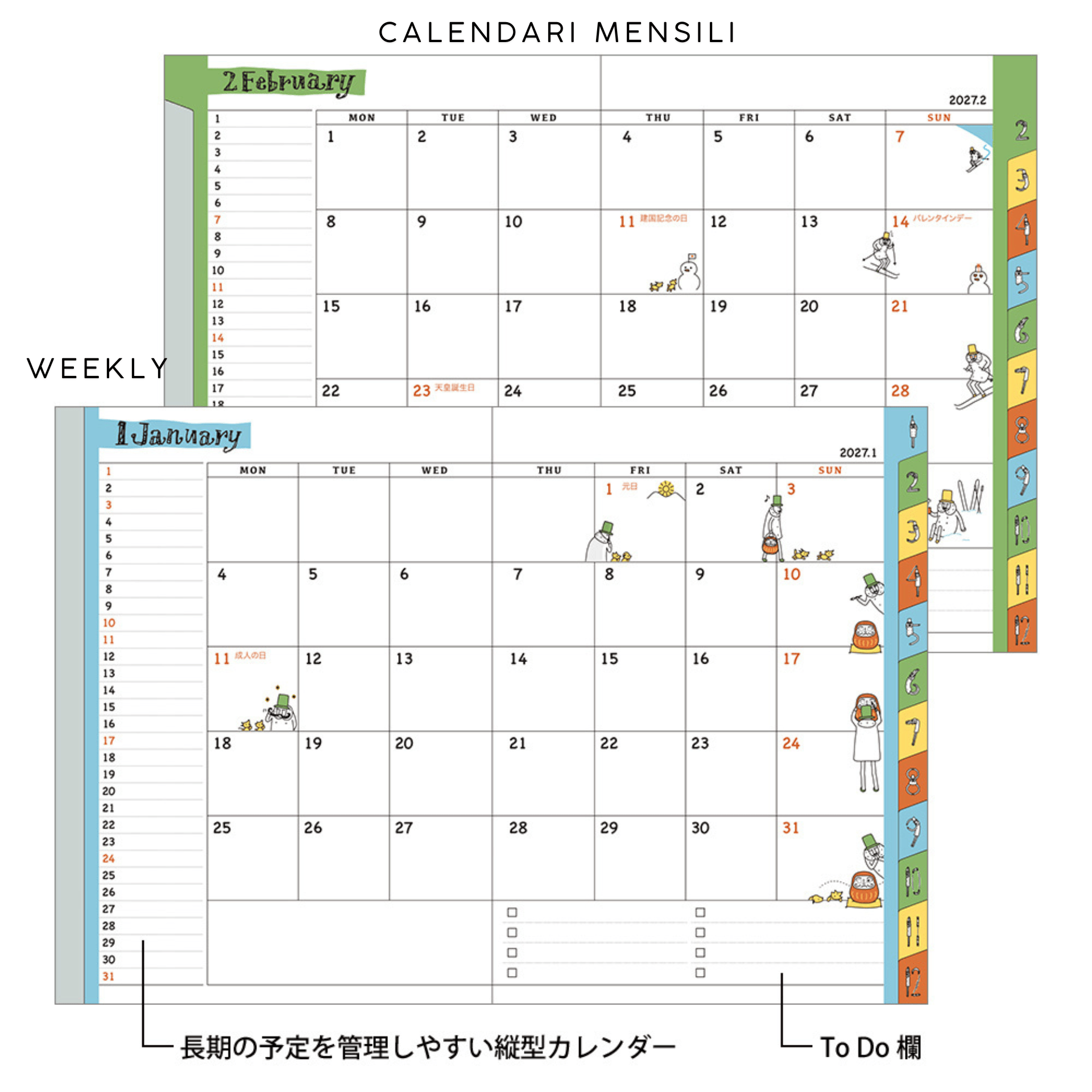 Midori Agenda Agenda Pocket Diary A6 2027 - Ojisan