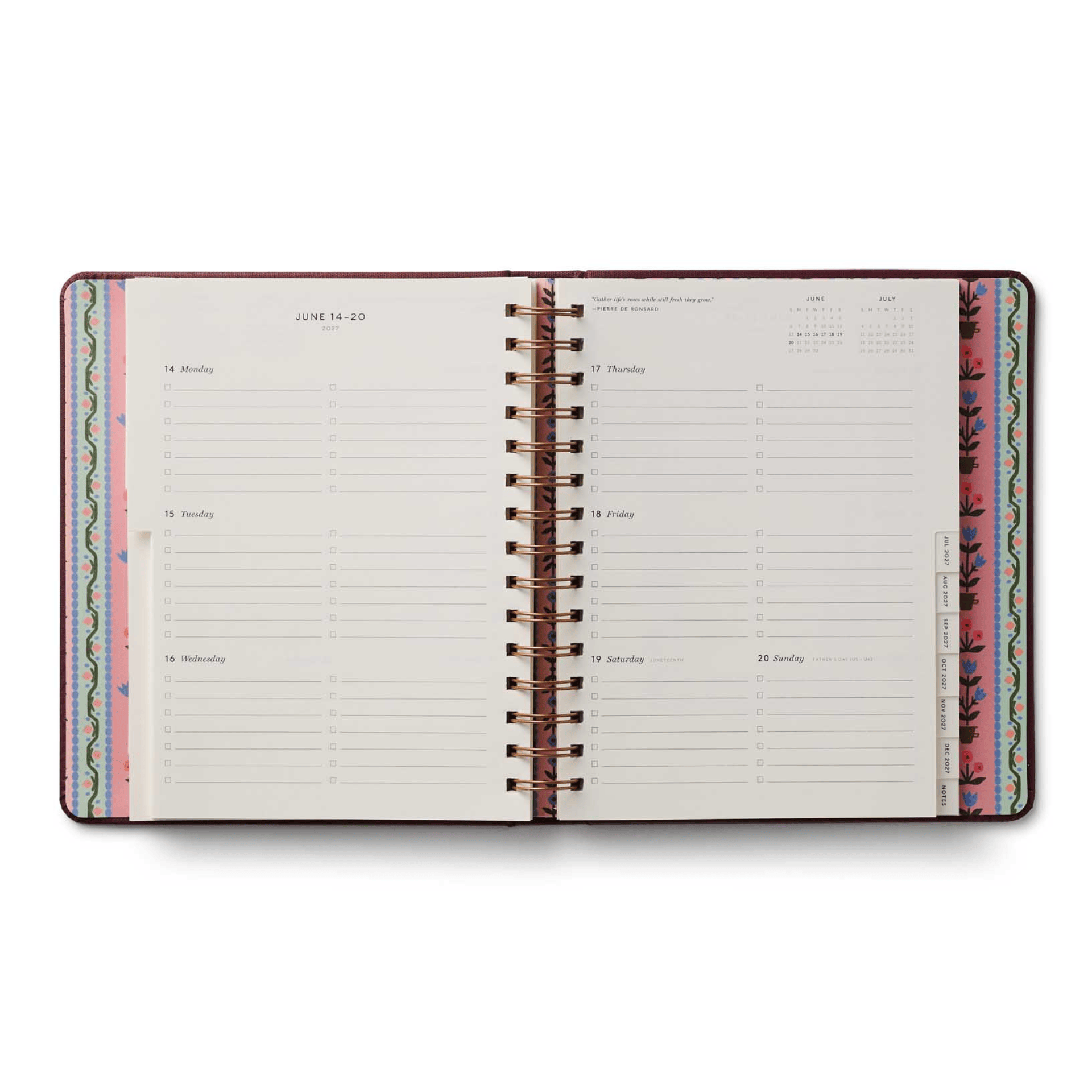 Rifle Paper Agenda Agenda Settimanale 2026/2027 - con spirale protetta - Ladies Book CLub