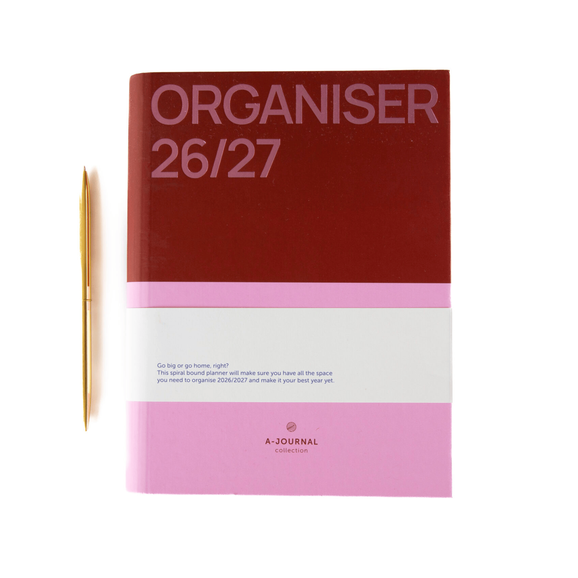 A-Journal Agenda Agenda Spiral Diary 2026/2027 - Pink