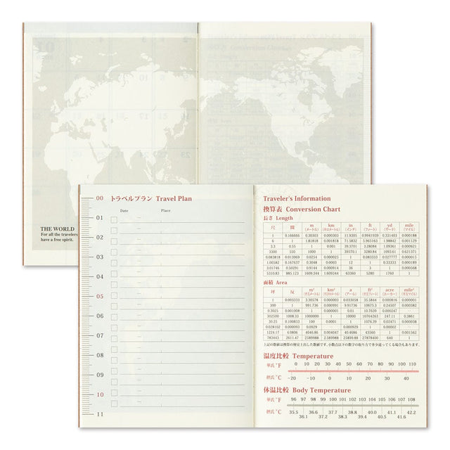 Traveler's Company Japan Agenda Agenda Traveler's Diary Refill Passport 2025 - Mensile