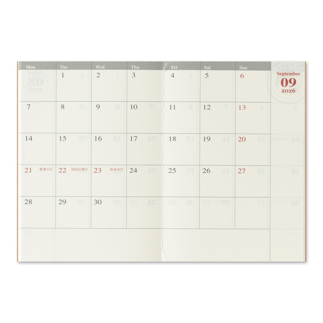 Traveler's Company Japan Agenda Agenda Traveler's Passport 2026 - Mensile