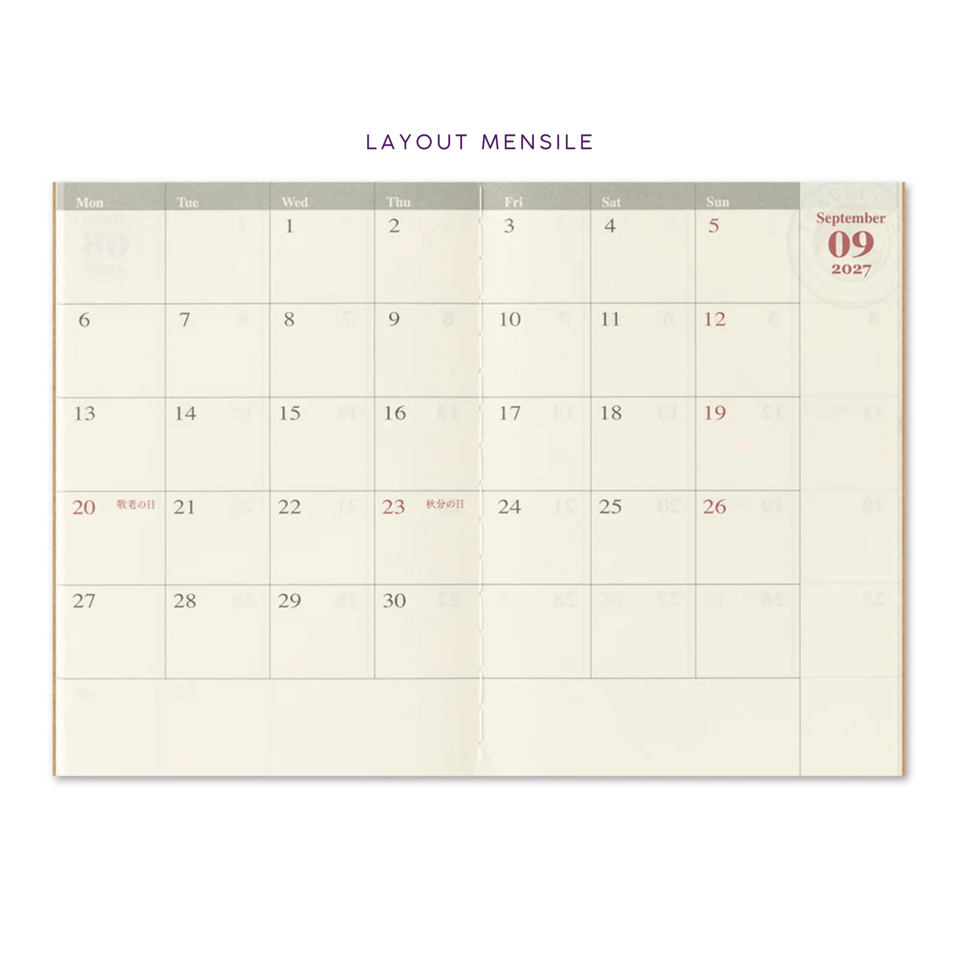 Traveler's Company Japan Agenda Agenda Traveler's Passport 2027 - Mensile