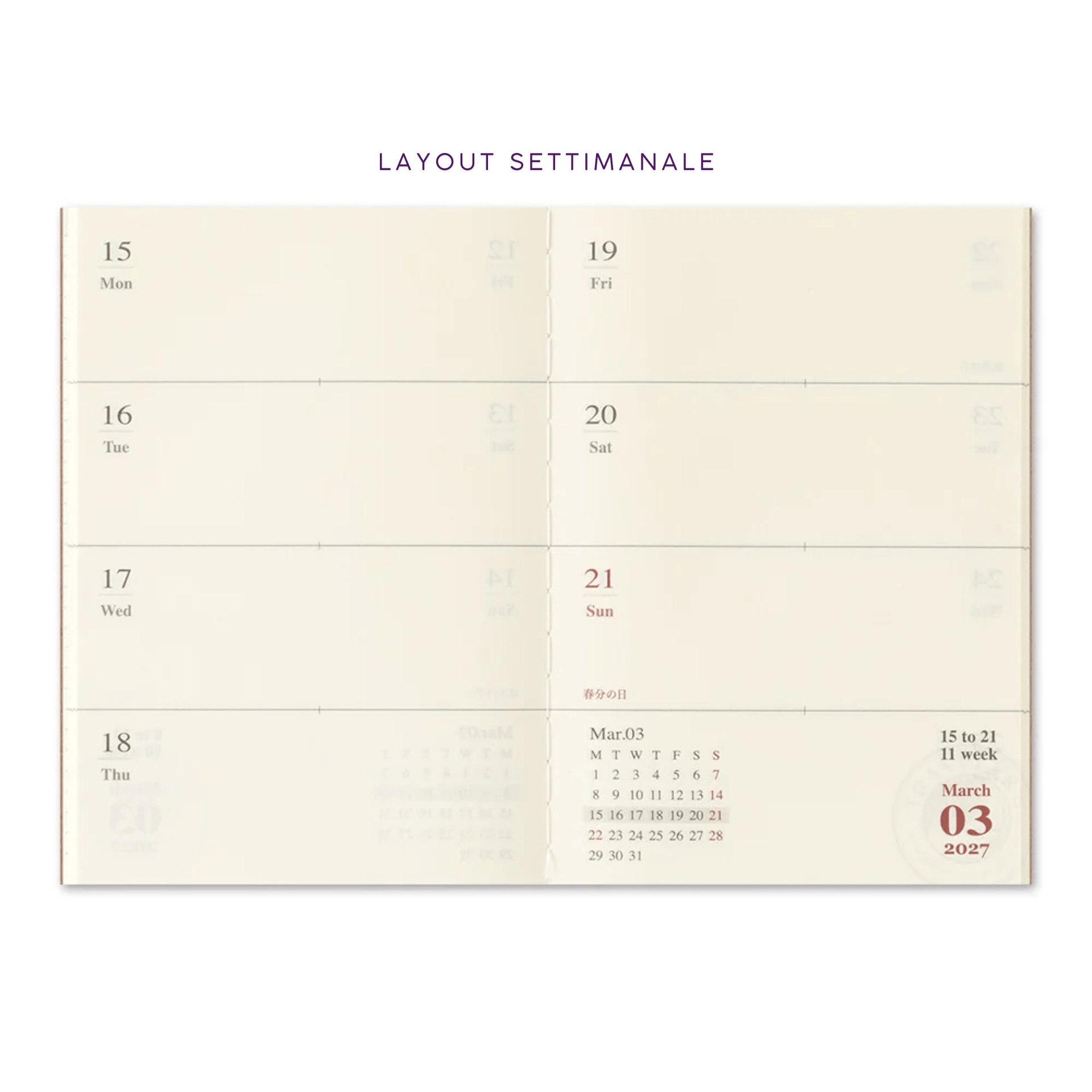 Traveler's Company Japan Agenda Agenda Traveler's Passport 2027 - Weekly