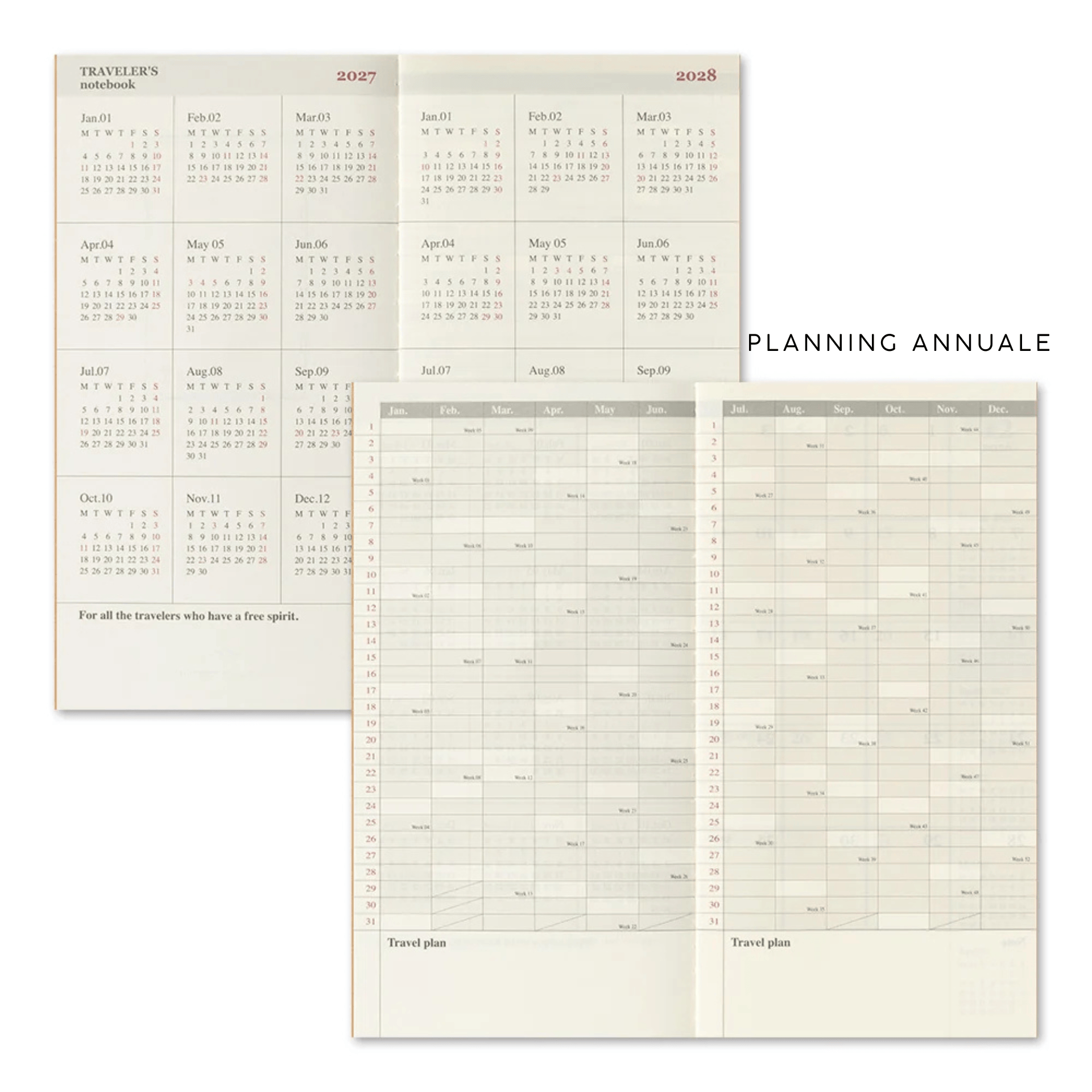 Traveler's Company Japan Agenda Agenda Traveler's Regular 2027 - Mensile