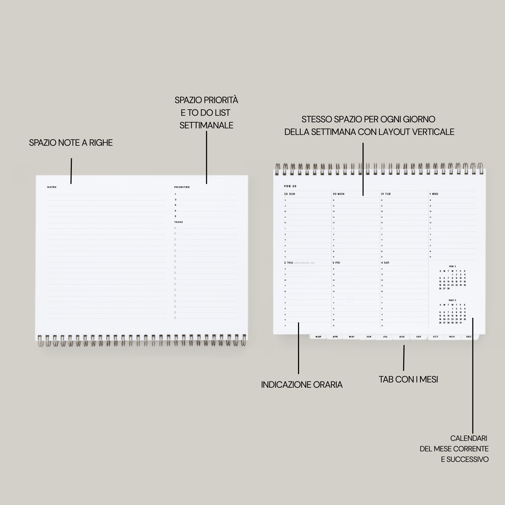 Appointed Agenda Agenda Weekly Task Planner Horizontal 2026 - Oxford Blue