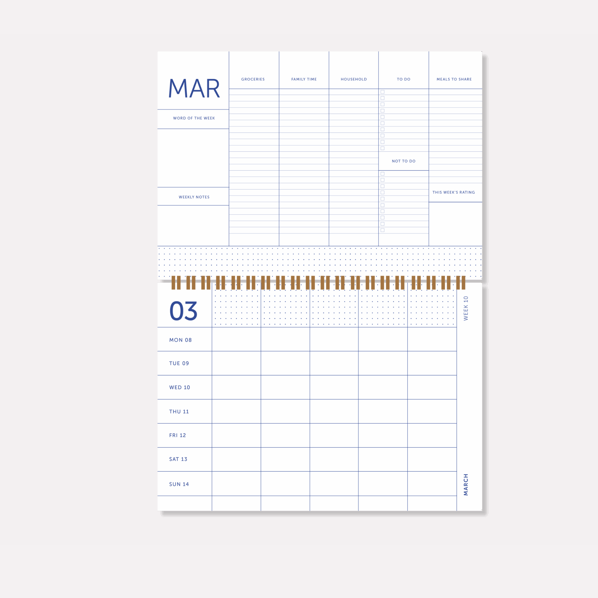 A-Journal Agenda Family Planner 2026-2027 Flower Blue