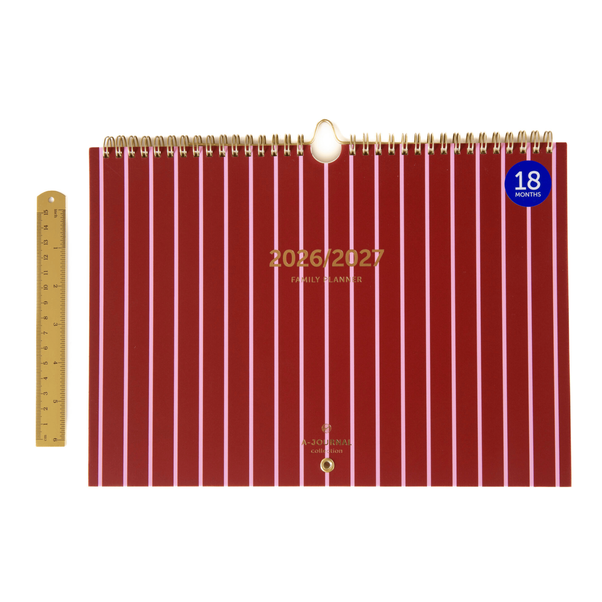 A-Journal Agenda Family Planner 2026-2027 Stripes Pink